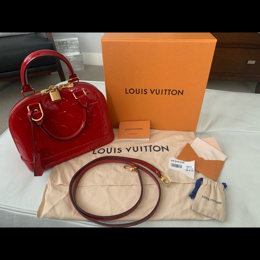 Louis Vuitton Alma BB MV Cerise Handbag